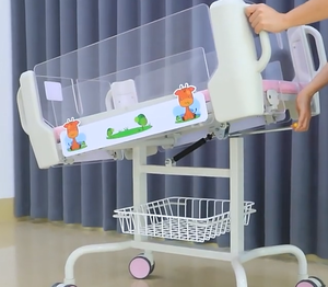 Cuna médica <span class=keywords><strong>con</strong></span> ruedas y barandillas transparentes, cuna segura para recién nacidos para salas de <span class=keywords><strong>maternidad</strong></span> y clínicas pediátricas - Product Image 6