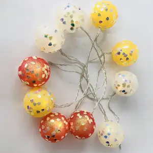 Decorative Light 2020 Decorative Baby Birthday Party Light Up Glitter Ball Fairy LED Globe With Shell Paillette String Lights Battery Night Lamp