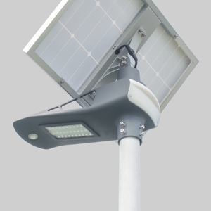 ไฟถนนพลังงานแสงอาทิตย์ 60W LED IP65 กันน้ำ พร้อมเซ็นเซอร์ตรวจจับความเคลื่อนไหว โครงอะลูมิเนียมอัลลอยด์ สำหรับส่องสว่างภายนอกอาคาร แสงสีขาว 5000K แบบที่ 3 - Product Image 2