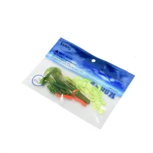 Wholesale customized soft plastic bait bags for fishing worm For