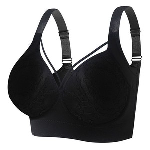 Sujetador push-up de talla grande para mujer con cobertura completa de espalda, copa profunda estampada, encaje, aros y 8 corchetes - Product Image 3