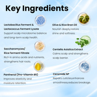 Masque réparateur capillaire hydratant équilibrant le microbiome, marque privée OEM ODM, avec complexe de céramides pour cheveux secs et abîmés