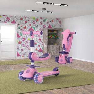 Trottinette pour enfants pliable à trois roues en PU moderne, best-seller, SK-813, avec musique, siège léger inclus pour les jeux en plein air - Product Image 3