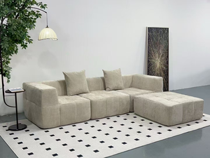 Sofá de Tela Minimalista Moderno Italiano JJY-048, Conjunto Modular Simple en Esquina para Salas de Estar Pequeñas y Grandes, con Función Reclinable - Product Image 5