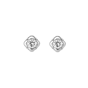 Ensemble de Petites Boucles d'Oreilles en Platine K10 avec Diamants CZ pour Femmes, Hypoallergéniques, Bijoux Fins, Vente en Gros - Product Image 2