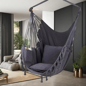 Silla Hamaca de Metal de Gran Capacidad con Cojín de Algodón Suave y Bolsa de Transporte, 330 lb, para Adultos - Product Image 2