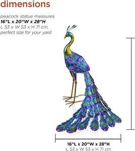 Sản phẩm mới chất lượng cao bán buôn Handmade Trang trí sân vườn sân nghệ thuật kim loại <span class=keywords><strong>Peacock</strong></span> trang trí sân vườn ngoài trời - Product Image 4