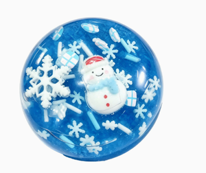 Pelota Antiestrés Verde con Diseño Navideño, con Copos de Nieve y Bastones de Caramelo, Juguete Sensorial para Niños y Adultos, Unisex, de Plástico para Apretar - Product Image 3