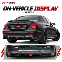 Diffuseur de pare-chocs arrière en fibre de carbone style B avec éclairage LED pour Mercedes-Benz W213 E63 E63S AMG berline et break 2017-2020