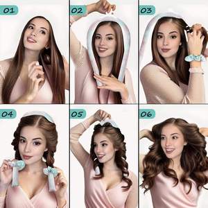 custom logo 2026 Satin Tie Dye Heatless <strong>Curler</strong> Sets <strong>No</strong> <strong>Heat</strong> <strong>Hair</strong> Curling Rod Soft Cotton Filled <strong>Hair</strong> Styling Tool for Women - Product Image 3