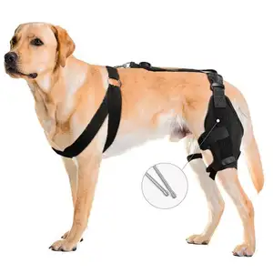 Metall-Schiebe-Dreieck-Hundehalsband-Leinenstachel-Pet Bein Wundenpflege Verhindern leckende Hüften Unterstützungsschale einstellbare Hunde-Knie-Halterung