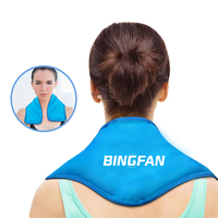 Bingfan Compresse de Glace Réutilisable pour le Cou et les Épaules, Soulagement des Douleurs du Haut du Dos, Grande Compresse de Glace pour le Cou avec Doublure Douce en Peluche