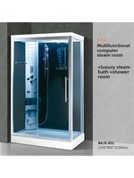 Cabine de douche coulissante tout-en-un de luxe avec hammam, cloison de séparation sec-humide rectangulaire en verre pour massage, idéale pour la maison et l'hôtel
