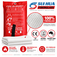 Couverture anti-feu en fibre de verre avec pochette de rangement compacte EN 1869:2019 1,2 m * 1,8 m à libération rapide pour kits de sécurité domestiques et de garage
