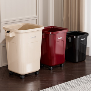 Sweil Kitchen Trash Can 15L Wheeled Rectangular Indoor Waste <b>Bin</b> - Product Image 4