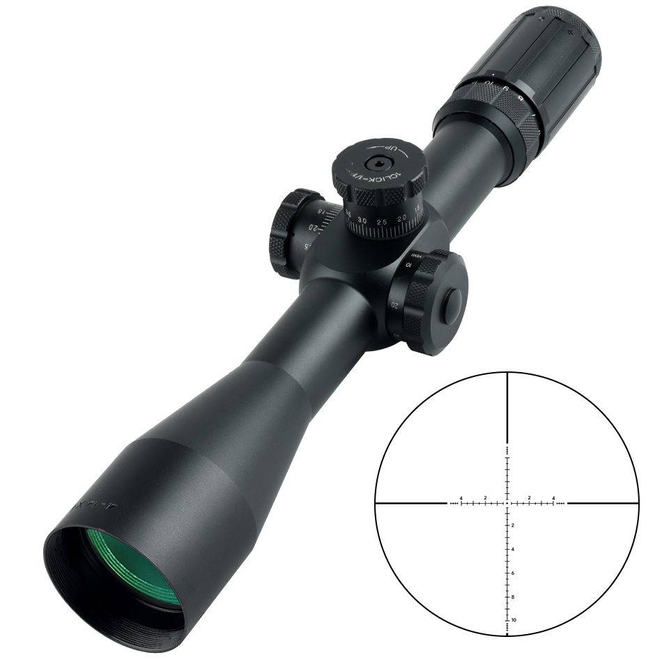SYQT FFP 4-14X44 боковая фокусировка охотничьи прицелы первой Фокальной плоскости освещенные прицелы солнцезащитный козырек