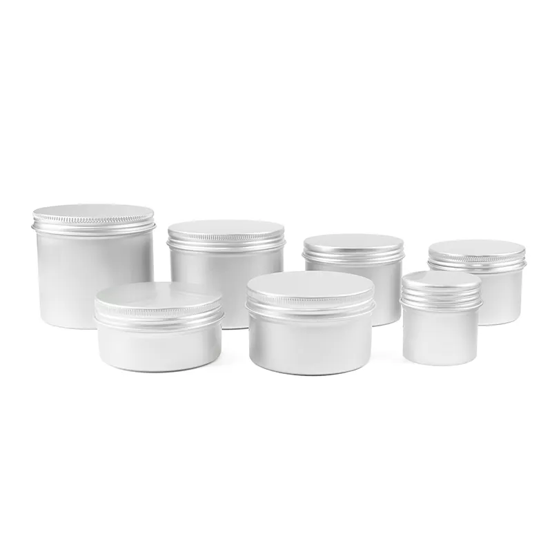 Cosmetische Container Theedoos/Blikje Voedsel/Kruiden Zilveren Blikjes Aluminium Potten Met Schroefdop