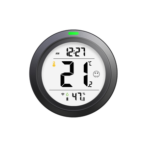 Thermomètre numérique Pt19dw haute sensibilité gris foncé et blanc, surveillance de la température et de l'humidité pour la maison, thermo-hygromètre intelligent avec <span class=keywords><strong>Wifi</strong></span> - Product Image 1