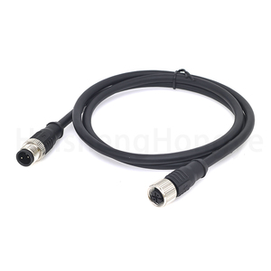 Kabel Konektor 2 Pin Kode M12 3m 20AWG Male/Female IP67 Tahan Air untuk Sensor Proximitas & Otomasi Industri - Product Image 1