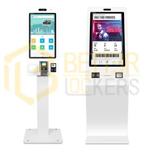 Pos อัตโนมัติทั้งหมดในหนึ่งเครื่อง Android ซอฟแวร์ Pos ขั้วตู้หน้าจอสัมผัสกับเครื่องพิมพ์บริการตนเองการสั่งซื้อการชำระเงิน