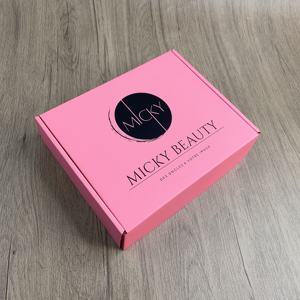 Caja de Envío Corrugada Rosa Completa - Caja Tipo Avión Rosa por Dentro y por Fuera para Empaquetado de Comercio Electrónico con Marca - Product Image 3