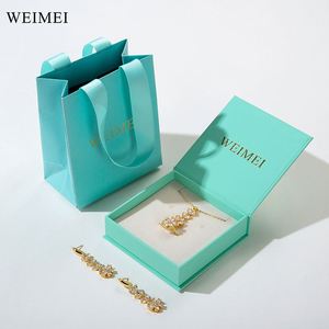 Custom Logo Eco-Friendly <b>Book</b> Shape Paper Jewelry <b>Box</b> with Bag for Necklace Earring Ring and Pendant Packaging - Product Image 2