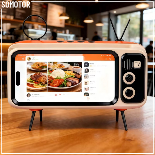 Creative Mobile Phone Shell Bracket Desktop Retro TV for Audio Support Frame Anti-shake ABS Material