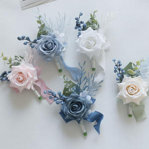 Ychon <span class=keywords><strong>sposa</strong></span> su misura fiore artificiale sposo corpetto e Boutonniere Set uomini corsetti <span class=keywords><strong>sposa</strong></span> rosa polso <span class=keywords><strong>fiori</strong></span> a mano <span class=keywords><strong>per</strong></span> il matrimonio - Product Image 3