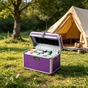 Trousse de Premiers Secours Portable en Aluminium Robuste avec Compartiments Multi-Niveaux, Fermeture Sécurisée et Poignée – Idéale pour <span class=keywords><strong>les</strong></span> Pilules Quotidiennes (OEM) - Product Image 6