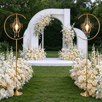 Sceptre de mariage doré avec support, lampadaire LED, centre de table en acrylique, piédestal isolé pour événements et lieux de fête