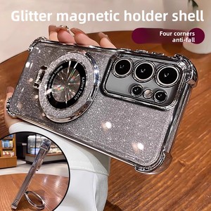 Funda para Teléfono Samsung Galaxy S25/S24 Ultra a Prueba de Golpes de TPU con Brillantina y Soporte Protector de Lente Galvanizado para S22 <span class=keywords><strong>SE</strong></span> S23 Plus - Product Image 5