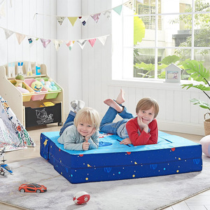 Canapé pliable pour enfants, thème spatial bleu, siège de jeu pour tout-petits et enfants de 3 ans et plus - Product Image 3