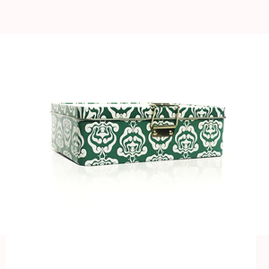 Boîte rectangulaire en fer blanc personnalisée avec boucle, boîte en fer blanc recyclable de qualité alimentaire hermétique, pour thé et bonbons, gaufrée - Product Image 4