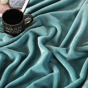 Manta de franela de microfibra para cama, de verano, barata, de Color sólido, venta al por mayor - Product Image 4