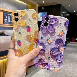 เคสโทรศัพท์ลายดอกไม้สีม่วงหรูหรา ประดับกลิตเตอร์เลเซอร์ สำหรับ iPhone 16 Pro Max 15 14 13 12 11 Plus แฟชั่น ซิลิโคนนิ่ม ป้องกันการกระแทก - Product Image 2
