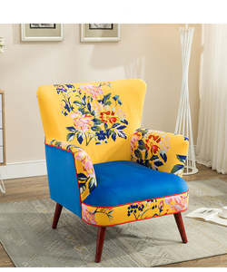 Chaise de loisirs de <span class=keywords><strong>fleurs</strong></span> de Style chinois en attente d'hôtel Patchwork chaise d'appoint en <span class=keywords><strong>tissu</strong></span> rembourré <span class=keywords><strong>fauteuil</strong></span> floral - Product Image 2