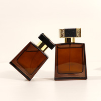 Botol Parfum Kaca Kotak Warna Amber 50ml & 100ml Grosir, Botol Isi Ulang Kosong & Botol Semprot Jepit