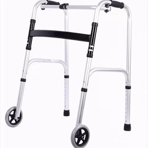 Aluminum Alloy <b>Walker</b> Height Adjustable Folding Walking Aid For <b>Elderly</b> Outdoor Mobility Support - Product Image 1