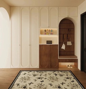 Armoire <span class=keywords><strong>à</strong></span> <span class=keywords><strong>chaussures</strong></span> blanche de style français avec de grands tiroirs de rangement au design arqué Armoire <span class=keywords><strong>à</strong></span> <span class=keywords><strong>chaussures</strong></span> blanche de style français - Product Image 3