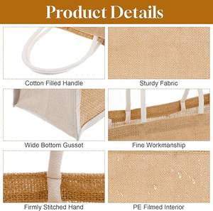 नए आगमन बर्प जूट शॉपिंग टोटे बैग का पूर्ण रूप से बना हुआ है - Product Image 3