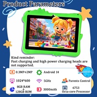 YPORANGE Tablet Anak Edukasi 8-Inci Android 14.0 MTK Octa Core 8GB 128GB Baru, Layar Kapasitif 3000mAh, Wi-Fi 5GHz, Garansi 1 Tahun