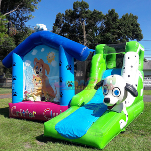 Chateau gonflable pour chiens <b>inflatable</b> puppy dog bouncy castle with slide commercial kids party bouncer combo bounce <b>house</b> - Product Image 2