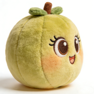 Peluche guava sphérique personnalisée, couleur jaune-vert pâle, avec coutures segmentées discrètes, jouet en peluche guava. - Product Image 4