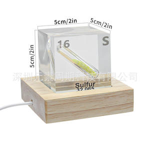 Modèle de cube d'élément soufre avec présentoir en acrylique pour l'enseignement de la chimie, usage scolaire - Product Image 2