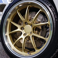 Rines Personalizados Forjados de 5 Radios de 18-22 Pulgadas en Negro Mate y Dorado, 5x112 5x114.3, ET Personalizado, para BMW, Benz, Audi, Sedán, SUV, Rines de Aleación para Carreras