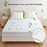 Cloudland Queen Size Jacquard couvre-matelas de lit housse de matelas imperméable en bambou à fermeture éclair avec un design élégant