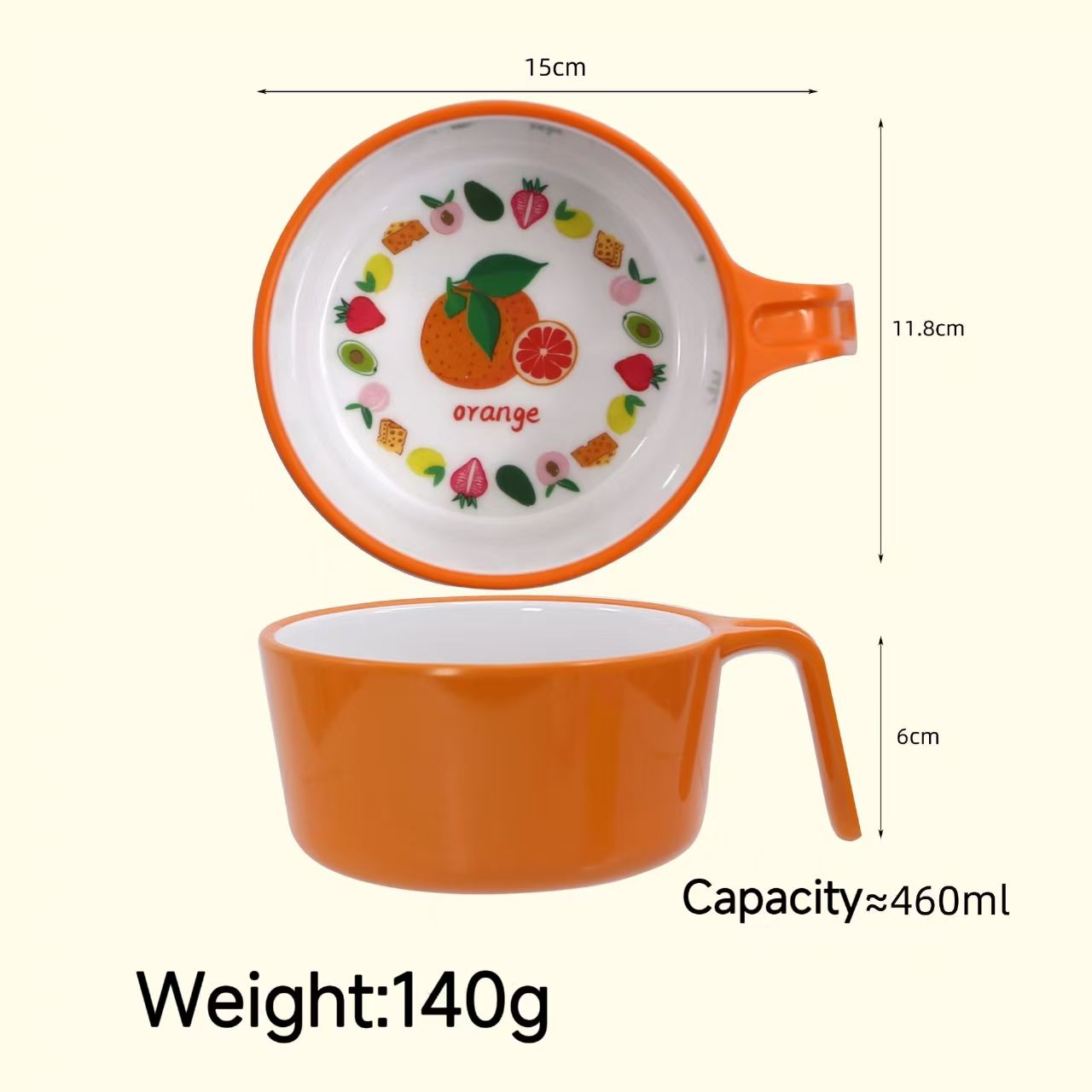 Two tone handle bowl - Orange