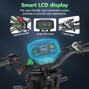US Stock 52V 31Ah Dual <b>Battery</b> Fat Tire Dual Motor <b>Battery</b> Electric Bicycle 20" Electric Hybrid Mountain Dirt E Bike for Adults - Product Image 2
