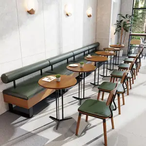 Ретро простые поставщики фаст-фуда мебель деревянный стол для кафе и стулья набор