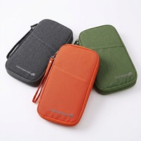 Sac de voyage pour passeport, organiseur de documents en tissu Oxford, porte-cartes multifonction grande capacité, logo personnalisé
